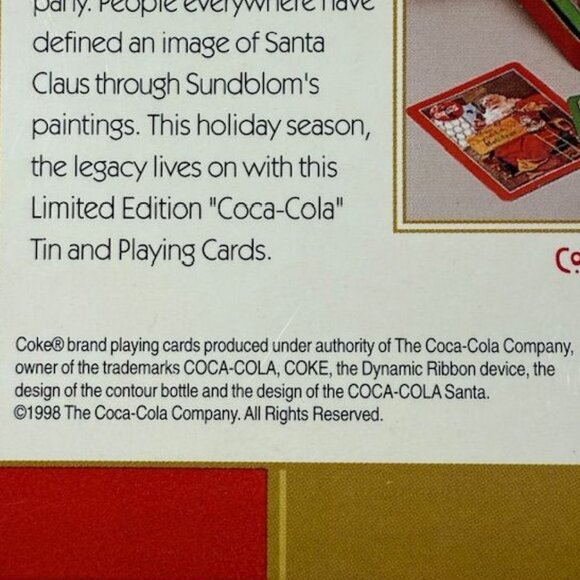 Vintage Coca-Cola Boxed Santa 'For Sparkling Holidays' Tin 2 Decks Playing Cards - Picture 12 of 14